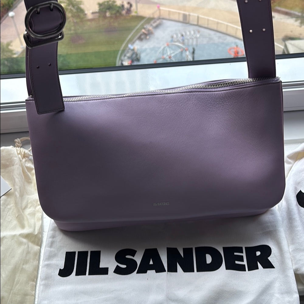 Jil Sander Purple Leather Crossbody Bag